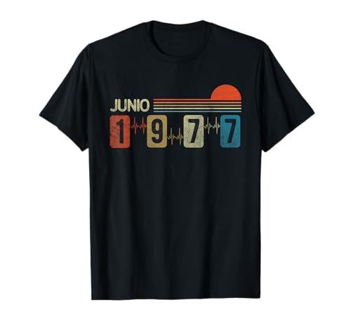 Consigue ahora Junio 1977 Vintage - 47 Años Regalo Cumpleaños BlackFriday Hombre Camiseta Top Precio 2024 | regaloscumple.com