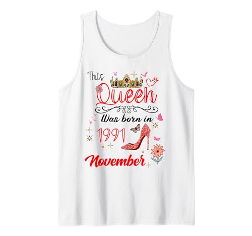 Comprar Noviembre 1991 Cumpleaños Esta Reina Nació En Catálogo Noviembre 1991 Camiseta sin Mangas Top Precio 2024 | regaloscumple.com