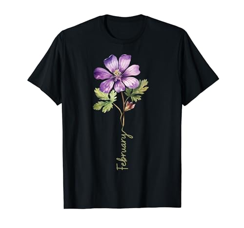 Comprar Mes Nacimiento Flor Febrero Cumpleaños Navidad Minimalista Camiseta Top Precio 2024 | regaloscumple.com