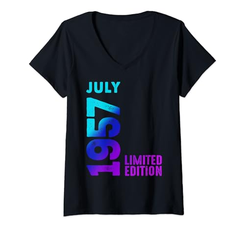 Consigue ahora Mujer Cumpleaños Julio 1957 Año 1957 Retro 1957 Vintage Edición Limitada Camiseta Cuello V Rebajas 2024 | regaloscumple.com