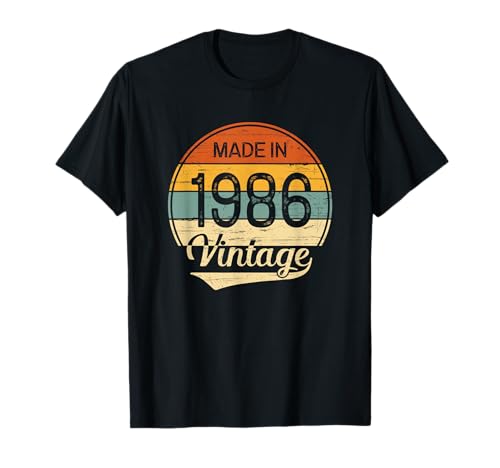 Consigue ahora Regalo Hombre Mujer Cumpleaños 38 Años Vintage Made Catálogo in 1986 Camiseta Top Precio 2024 | regaloscumple.com