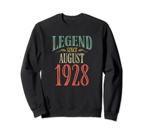 Comprar Leyenda desde agosto 1928 Diseño Ideas para regalar cumpleaños Sudadera Top Precio 2024 | regaloscumple.com
