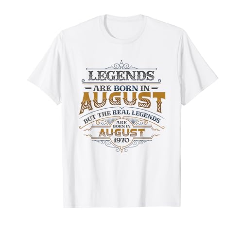 Consigue ahora Las leyendas BlackFriday nacen en agosto 1970 Cumpleaños para hombres Camiseta Rebajas 2024 | regaloscumple.com