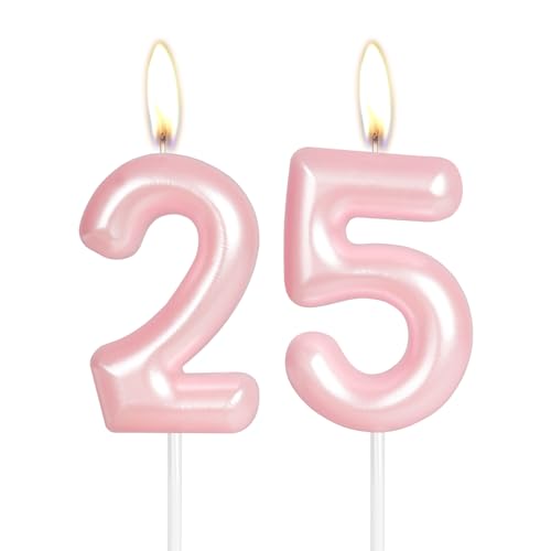 Consigue ahora Vela feliz cumpleaños número 25 rosa intenso vela rosa con el número 25 decoración velas para tartas cumpleaños velas para Ideas para regalar tartas para niñas y mujeres aniversario boda Ofertas 2025 | regaloscumple.com