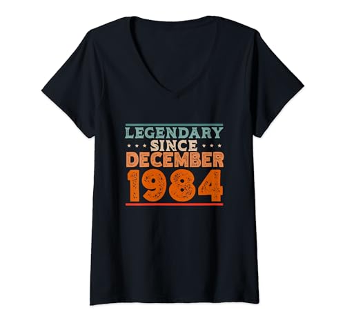 Consigue ahora Legendario desde diciembre 1984 Catálogo retro vintage fiesta cumpleaños Camiseta Cuello V Ofertas 2024 | regaloscumple.com