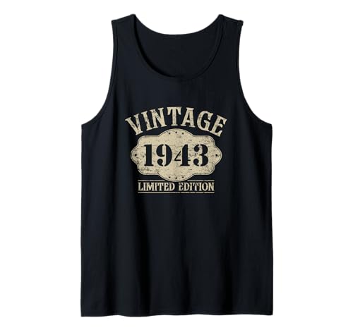 Comprar Edición limitada Ideas para regalar 1943 81 aniversario 81 cumpleaños Camiseta sin Mangas Top Precio 2024 | regaloscumple.com