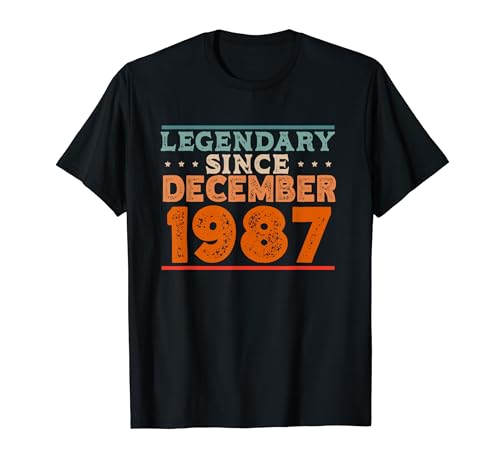 Consigue ahora Legendario desde diciembre 1987 retro vintage fiesta BlackFriday cumpleaños Camiseta Rebajas 2024 | regaloscumple.com