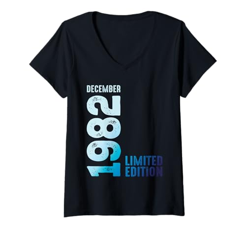 Consigue ahora Mujer Diciembre 1982 Edición Limitada 1982 Camiseta BlackFriday Cuello V Top Precio 2025 | regaloscumple.com