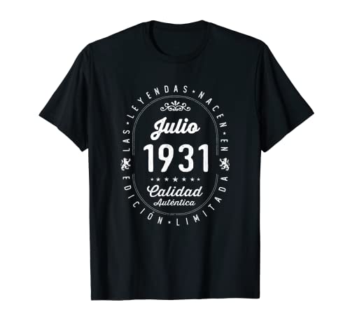 Comprar 91 años Cumpleaños Las Leyendas nacen en Julio 1931 Camiseta Regalos Top Precio 2024 | regaloscumple.com