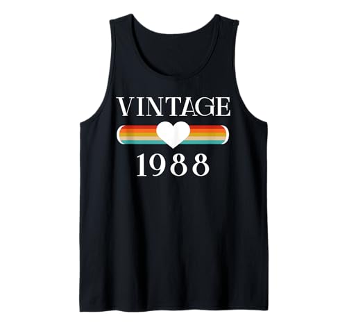 Consigue ahora Decoraciones vintage para cumpleaños número 37 vintage Regalos 1988 37 años Camiseta sin Mangas Ofertas 2025 | regaloscumple.com