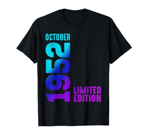 Consigue ahora Octubre 1952 Edición Limitada Cumpleaños BlackFriday 1952 Camiseta Top Precio 2024 | regaloscumple.com