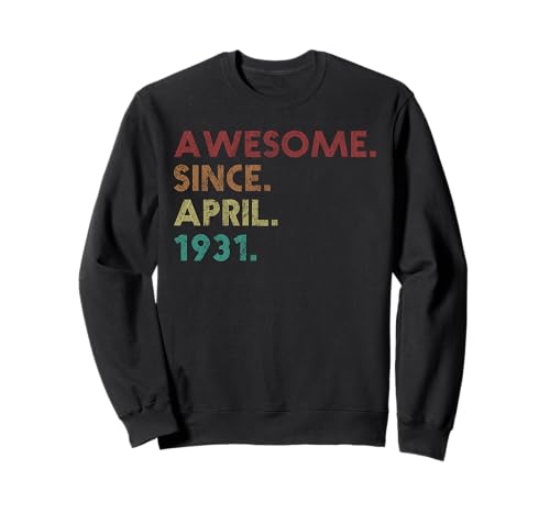 Comprar Impresionante desde abril 1931 Divertido 94 cumpleaños Sudadera Promoción Top Precio 2024 | regaloscumple.com