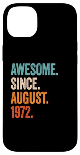 Consigue ahora Carcasa para iPhone 14 Plus Awesome Since August 1972 años 52 aniversario Regalos cumpleaños Top Precio 2024 | regaloscumple.com