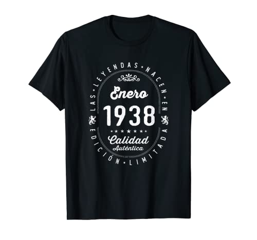 Comprar 84 años Cumpleaños Las Leyendas nacen en Ideas para regalar Enero 1938 Camiseta Ofertas 2024 | regaloscumple.com
