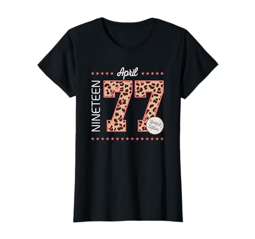 Comprar 1977 Abril Mes Año nacimiento Edición limitada BlackFriday Cumpleaños Camiseta Top Precio 2024 | regaloscumple.com