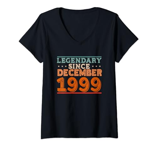 Comprar Legendario desde diciembre Cumpleaños 1999 retro vintage fiesta cumpleaños Camiseta Cuello V Ofertas 2024 | regaloscumple.com