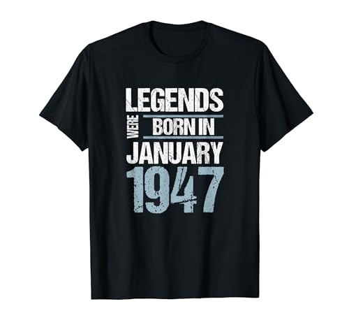 Consigue ahora Las Cumpleaños leyendas nacieron en enero 1947 Cumpleaños Camiseta Top Precio 2024 | regaloscumple.com