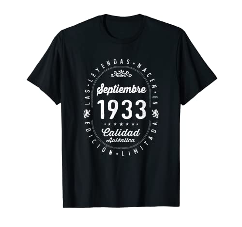 Comprar 89 años Cumpleaños Las Leyendas nacen en Cumpleaños Septiembre 1933 Camiseta Rebajas 2024 | regaloscumple.com