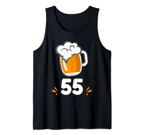 Consigue ahora Cumpleaños 55 años cerveza Ideas para regalar taza celebración Tank Top Camiseta sin Mangas Top Precio 2024 | regaloscumple.com