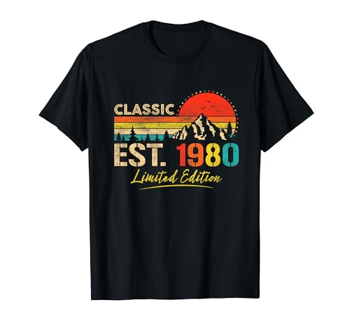 Consigue ahora Classic Est 1980 Limited Navidad Edition Men Women Vintage Birthday Camiseta Ofertas 2024 | regaloscumple.com