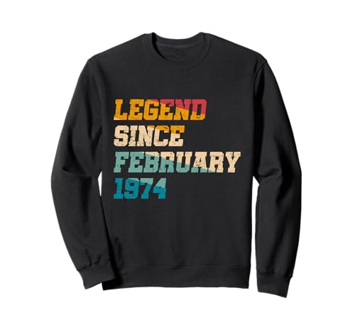 Comprar Leyenda 51 años desde febrero 1974 divertido cumpleaños Catálogo número 51 Sudadera Rebajas 2025 | regaloscumple.com