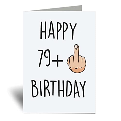 Consigue ahora Tarjeta felicitación 60 segundos Promoción para 80 cumpleaños con texto en inglés "Happy 79 +1 tarjeta felicitación cumpleaños amiga e hijo amiga Ofertas 2024 | regaloscumple.com