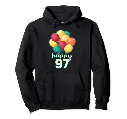 Consigue ahora Fun Happy 97 Year Regalos Old Coloridos Globos Camisa 97 cumpleaños Sudadera con Capucha Rebajas 2024 | regaloscumple.com