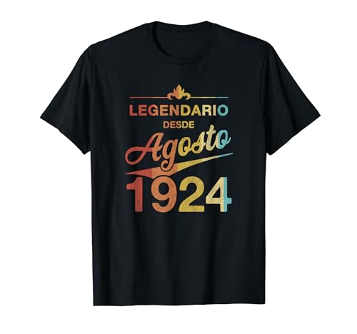Comprar Regalos 100 cumpleaños Nacido en Agosto 1924 Vintage 100 años Camiseta Top Precio 2025 | regaloscumple.com