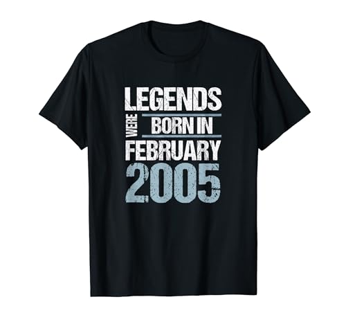 Comprar Las leyendas nacieron en febrero 2005 Cumpleaños Camiseta Ideas para regalar Ofertas 2024 | regaloscumple.com