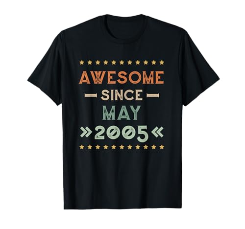 Comprar Awesome Since Ideas para regalar May 2005 Birthday Design Camiseta Rebajas 2025 | regaloscumple.com