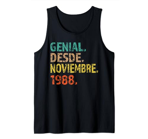 Comprar Genial Desde Noviembre 1988 Born in 1988 Navidad Cumpleaños Camiseta sin Mangas Ofertas 2024 | regaloscumple.com