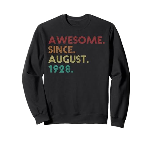 Comprar Impresionante desde agosto 1928 Divertido cumpleaños número Navidad 97 Sudadera Top Precio 2024 | regaloscumple.com