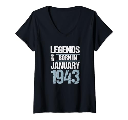 Comprar Las leyendas Catálogo nacieron en enero 1943 Cumpleaños Camiseta Cuello V Top Precio 2024 | regaloscumple.com