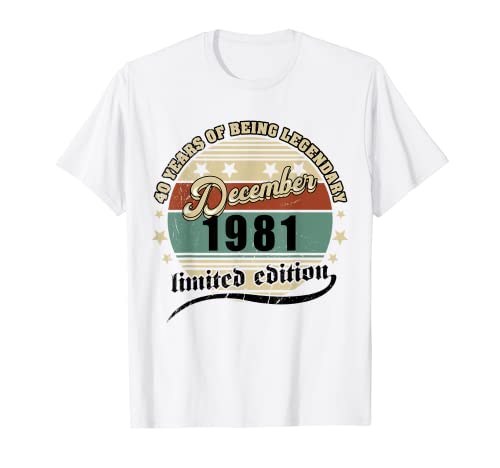 Consigue ahora 41 cumpleaños Regalos diciembre 1981 Vintage 41 Años Legendary Camiseta Rebajas 2024 | regaloscumple.com