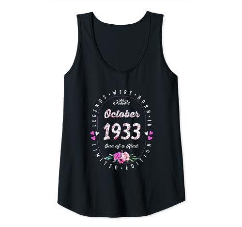 Comprar Cumpleaños Floral - Las Leyendas nacen en Octubre Regalos 1933 Camiseta sin Mangas Rebajas 2025 | regaloscumple.com