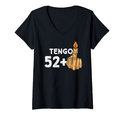 Comprar Mujer 52+1 Dedo Medio Vela De Cumpleaños Para El 53º Cumpleaños Camiseta Cuello V Top Cumpleaños Precio 2025 | regaloscumple.com