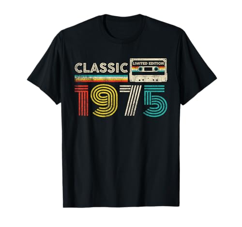 Consigue Navidad ahora Classic 1975 Retro Birthday Idea 1975 Cassette Tape Vintage Camiseta Top Precio 2024 | regaloscumple.com