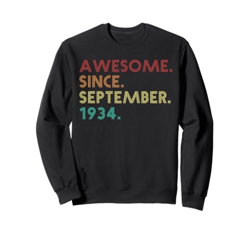 Comprar Impresionante desde septiembre 1934 Divertido 90 cumpleaños Catálogo Sudadera Rebajas 2024 | regaloscumple.com