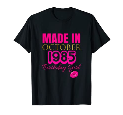 Consigue BlackFriday ahora Linda camisa cumpleaños octubre 1985 para fiesta cumpleaños Camiseta Rebajas 2025 | regaloscumple.com