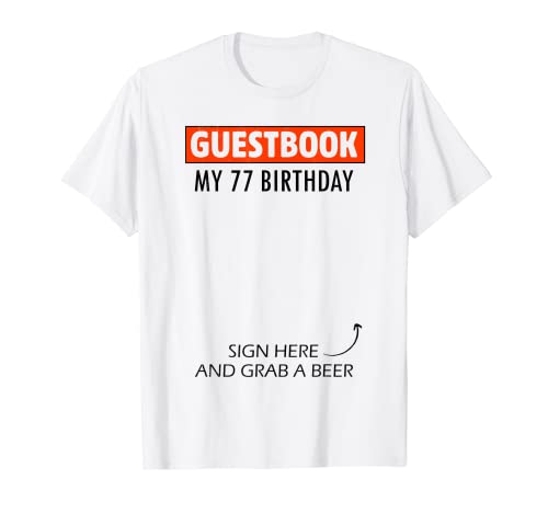 Consigue ahora Libro Visitas Alternativas 77 Cumpleaños Decoraciones Para Él Ella Navidad Camiseta Top Precio 2024 | regaloscumple.com