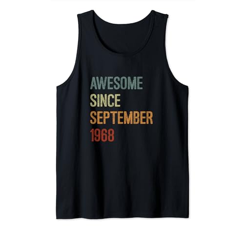 Consigue ahora Impresionante Catálogo desde septiembre 1968 regalo cumpleaños divertido retro Camiseta sin Mangas Ofertas 2024 | regaloscumple.com