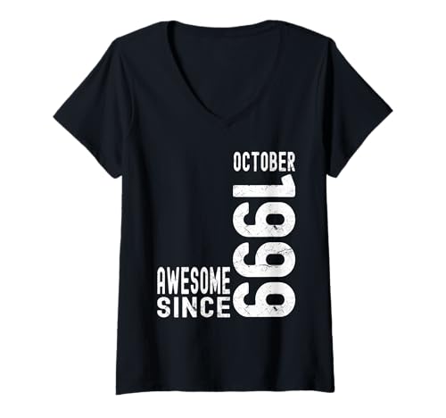 Comprar Mujer Catálogo Impresionante desde octubre 1999 nacido en 1999 cumpleaños octubre Camiseta Cuello V Rebajas 2025 | regaloscumple.com