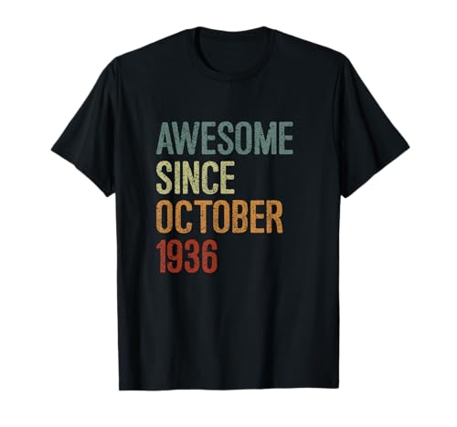 Consigue ahora Impresionante desde octubre 1936 regalo cumpleaños divertido retro Navidad Camiseta Rebajas 2024 | regaloscumple.com