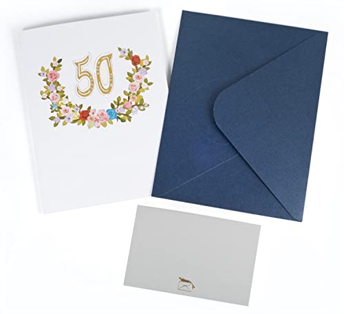 Top Precios 3D Pop up Tarjetas de Cumpleaños,Flores 50 Años,Tarjetas Aniversario con Sobres,Adecuadas para Cumpleaños,Bodas,Amistades e Inducciones