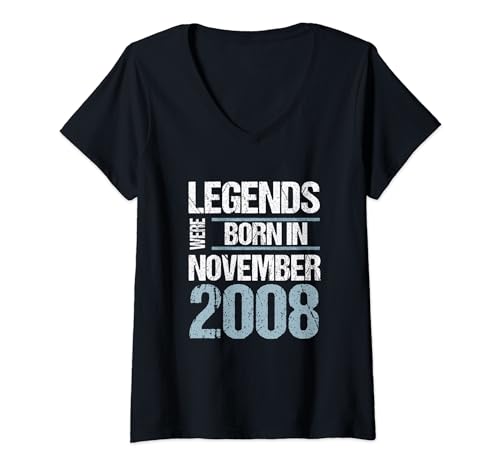 Consigue ahora Las leyendas nacieron en noviembre 2008 Cumpleaños Camiseta Catálogo Cuello V Rebajas 2024 | regaloscumple.com