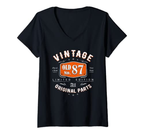 Consigue ahora Mujer Regalo 87 años Cumpleaños Hombre Mujer - Vintage Ideas para regalar 1935 Camiseta Cuello V Ofertas 2025 | regaloscumple.com