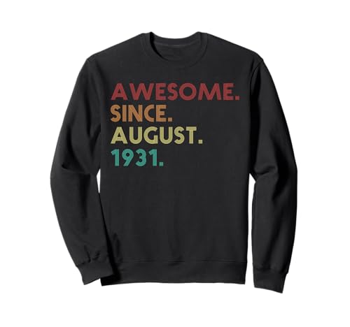 Consigue ahora Impresionante desde agosto 1931 Divertido 94 cumpleaños Sudadera Promoción Ofertas 2024 | regaloscumple.com