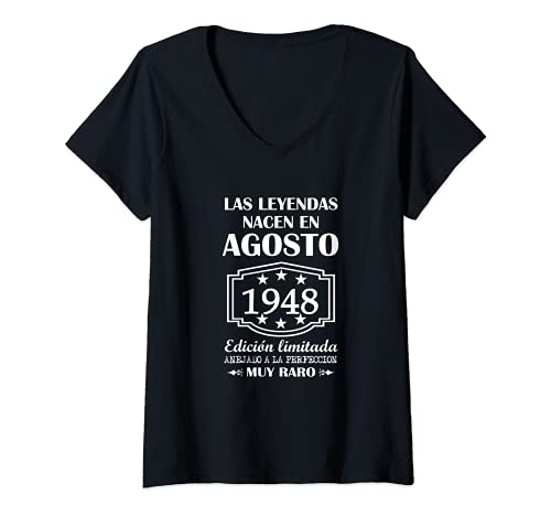 Consigue ahora Mujer Las Leyendas Promoción nacen en agosto 1948 73º cumpleaños 73 años Camiseta Cuello V Ofertas 2024 | regaloscumple.com