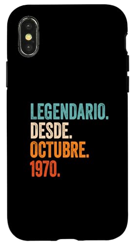 Comprar Carcasa para iPhone X/XS Legendario Desde Octubre 1970 años 54 aniversario Navidad cumpleaños Rebajas 2025 | regaloscumple.com