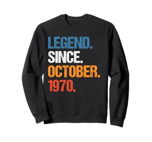 Consigue ahora Legend Since Octubre 1970 Cumpleaños Vintage Sudadera Promoción Ofertas 2024 | regaloscumple.com
